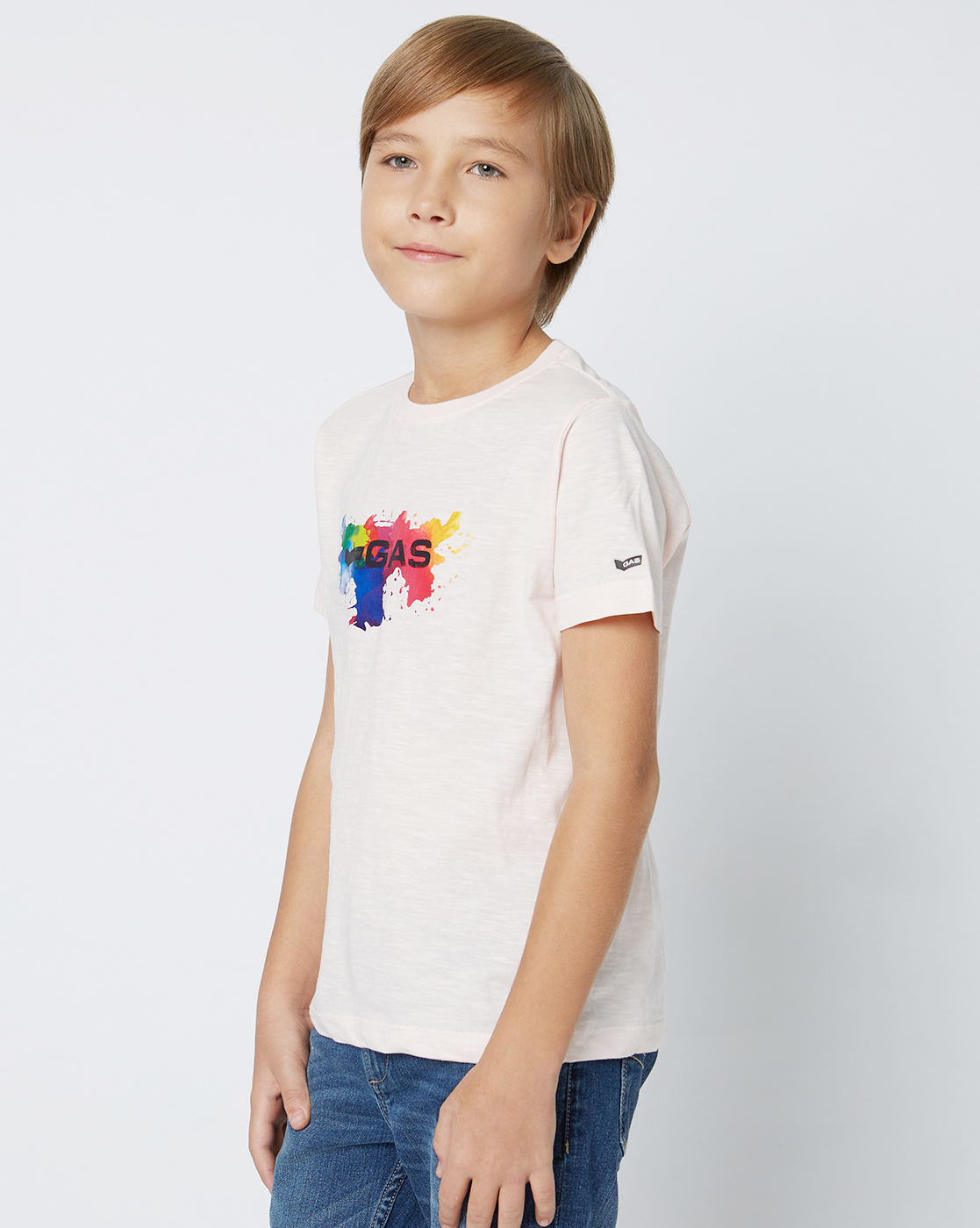 Gas Kids Boys Light Pink Casual Wear T-Shirt